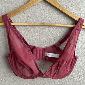 Cacique pink sheer‎ high apex plunge bra 34DD